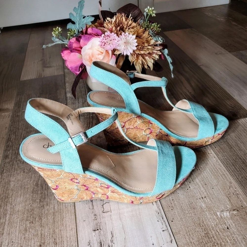 Charles by Charles David Lainey Wedge Sandals Size 10M EUC